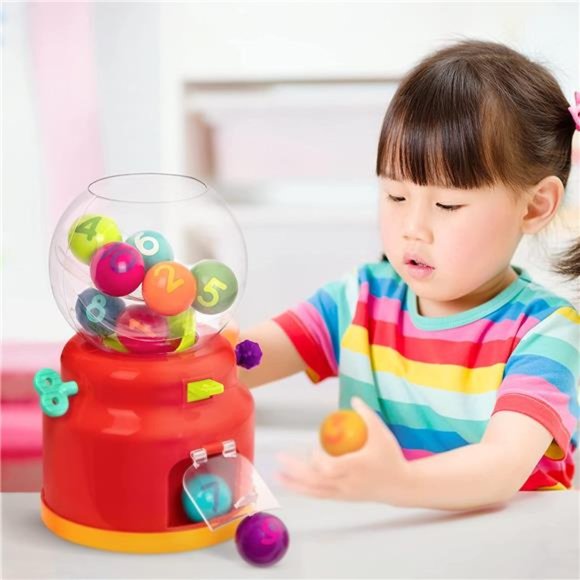 Ball Dispenser for Kids – Mini Vending Machine Toy – 12 Months + , Red - Picture 2 of 5